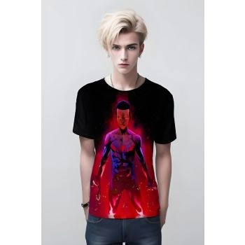 Miles Morales Spider-Verse T-Shirt: A Blue Tee with a Multiverse Graphic