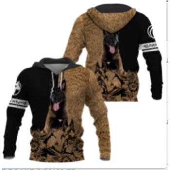 Precious Brown Black Dog Pattern Animals Hoodie