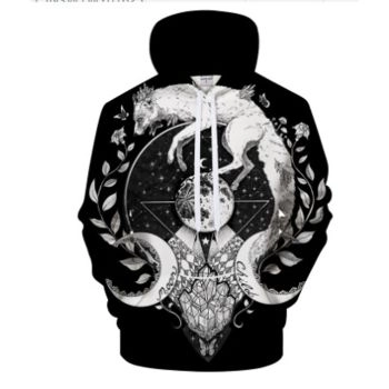 Gorgeous Black White Dog Pattern Animals Hoodie