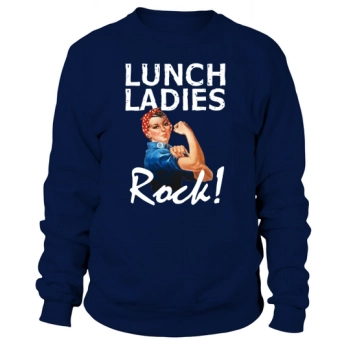 Retro Lunch Ladies Rock Funny Lunch Lady Quad Back to School Sweatshirt