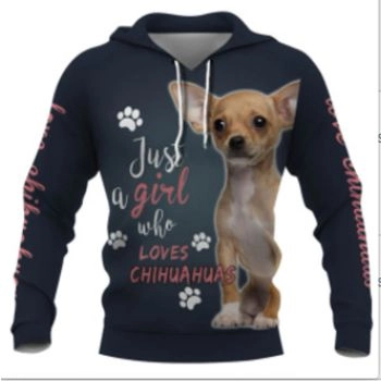 Temperament Blue Dog Pattern Animals Hoodie