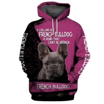  Gorgeous Pink Black Dog Pattern Animals Hoodie