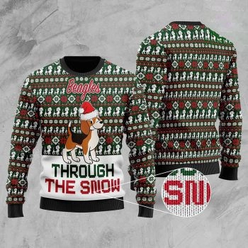 Beagles Through The Snow Christmas Ugly Sweater