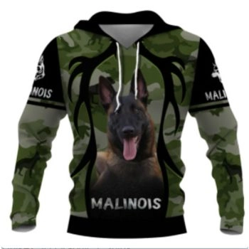 Temperament Green Dog Pattern Animals Hoodie