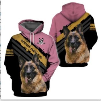 Pretty Black Pink Dog Pattern Animals Hoodie