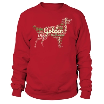 Golden Retriever Dog Happy Halloween Typography Sweatshirt