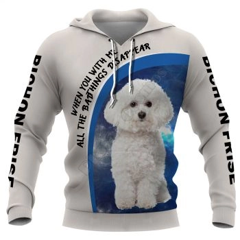 Vintage  White Dog Pattern Animals Hoodie