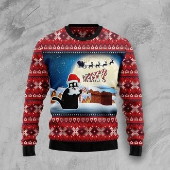 Black Cat What Chimney Ugly Christmas Sweater