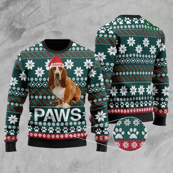 Bloodhound Santa Printed Christmas Ugly Sweater