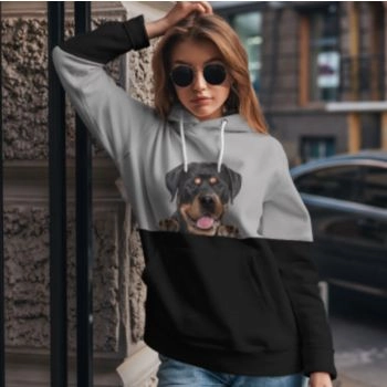  Gorgeous Black Dog Pattern Animals Hoodie