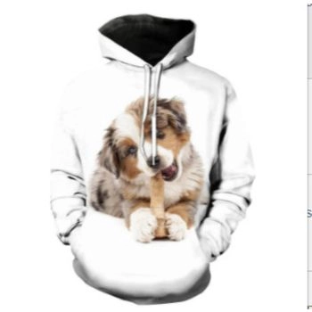 Temperament White Dog Pattern Animals Hoodie