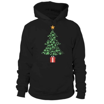 Christmas Tree Silhouettes Doodle Hoodies