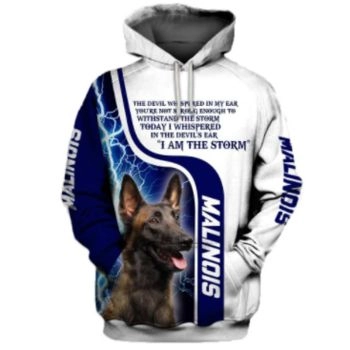 Fashion Blue White Dog Pattern Animals Hoodie