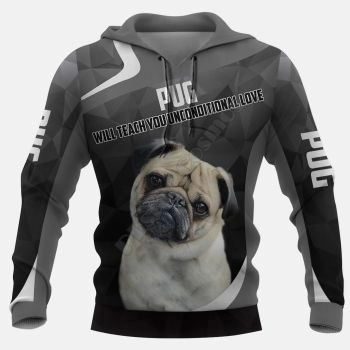 Temperament Black Dog Pattern Animals Hoodie