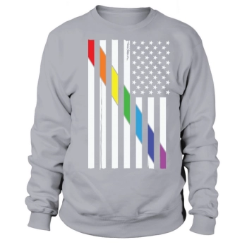 Support LGBT Pride US Rainbow Sweatshirt