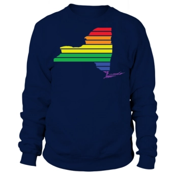 New York State Maps Rainbow LGBT Gay Men's Choir Sweatshirt