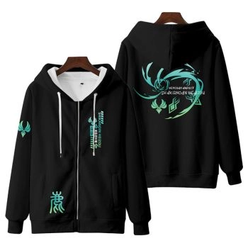 Versatile Genshin Impact Shikanoin Heizou Anime Zip-Up Hoodie