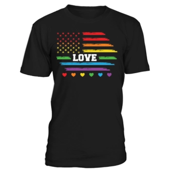 LOVE Rainbow American Flag LGBTQ