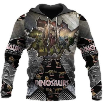 Popular Black   Dinosaurs Pattern Animals Hoodie