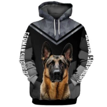 Classical And Elegance Black Dog Pattern Animals Hoodie