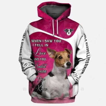 Elegance Pink Dog Pattern Animals Hoodie