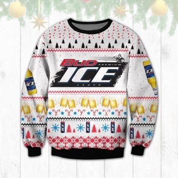 Bud Ice Lager Beer Ugly Sweater Christmas