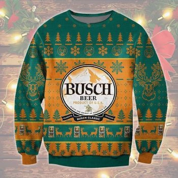 Busch Classic Beer USA Ugly Sweater Christmas