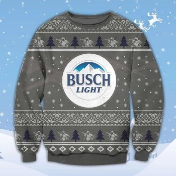 Busch Light Grey Ugly Sweater Christmas
