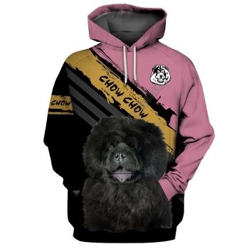 Precious And Cute Black Pink Dog Pattern Animals Hoodie