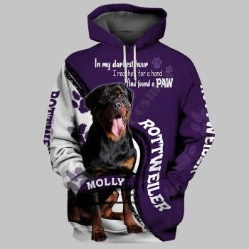 Precious Purple White Dog Pattern Animals Hoodie