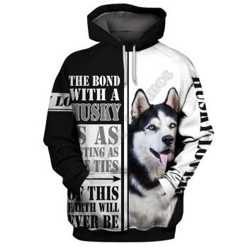 Precious Black White Dog Pattern Animals Hoodie