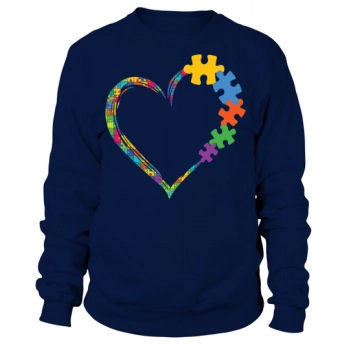 Love Heart Puzzle Autism Awareness Sweatshirt