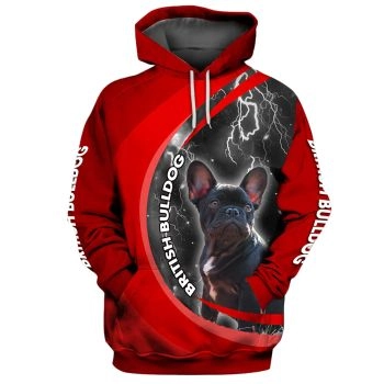 Loose And Fashion Red Dog Pattern Animals Hoodie