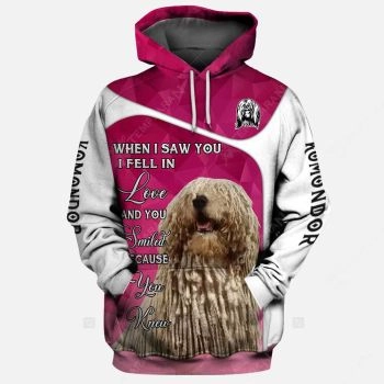 Classical  Pink Dog Pattern Animals Hoodie