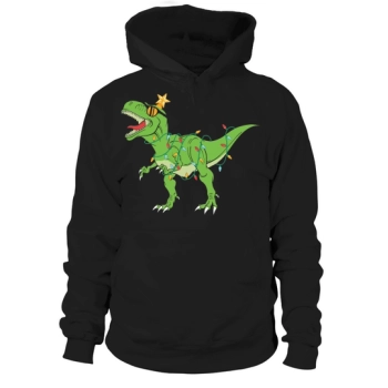 Christmas object tree rex funny Hoodies