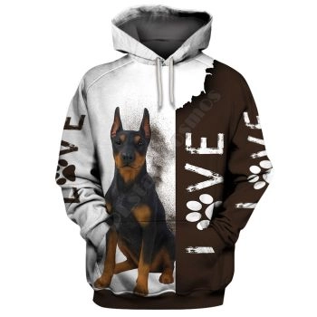 Classical  Brown White Dog Pattern Animals Hoodie