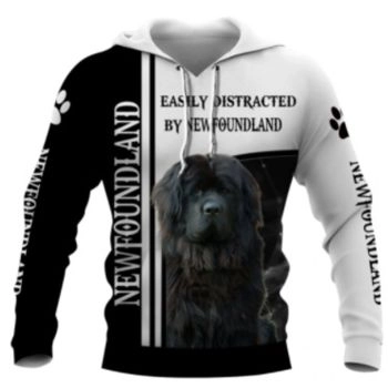 Temperament Black White Dog Pattern Animals Hoodie