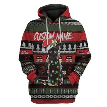  Popular And Vintage Colorful Cat Pattern Christmas Hoodie