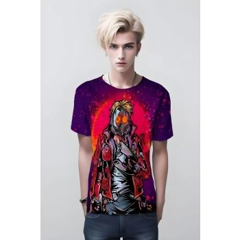 Star-Lord's Cosmic Vibes: Purple Guardians of the Galaxy Tee