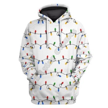  Loose And Gorgeous White Color Lights Pattern Christmas Hoodie