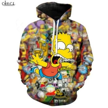 Cartoon 3D Printed The Simpsons Hoodie &#8211; Homer J. Simpson Hooded Pullovers
