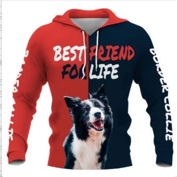 Loose Red Blue Dog Pattern Animals Hoodie