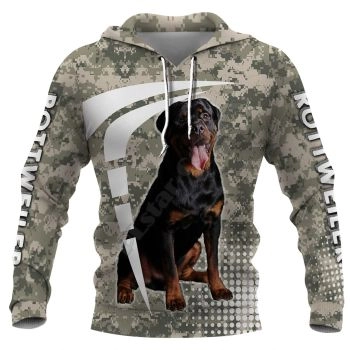 Precious Grey Dog Pattern Animals Hoodie