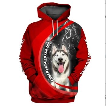 Fashion Red Dog Pattern Animals Hoodie