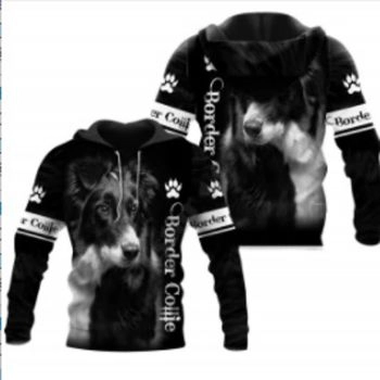 Gorgeous Black Dog Pattern Animals Hoodie