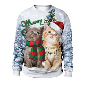 Christmas Cute Cat Pine Tree Sweater