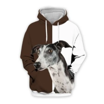 Classical And Elegance Brown White Dog Pattern Animals Hoodie