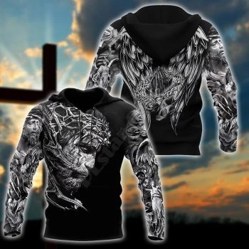 Generous And Beautiful Black Headshot Pattern Jesus Hoodie