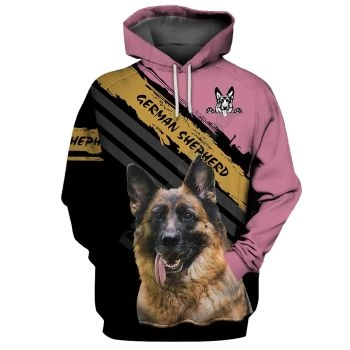 Fashion Pink Black Dog Pattern Animals Hoodie