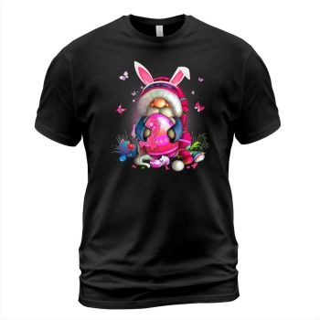 Cute Gnome Hugs Bunny Happy Easter Egg Hunting Gnomes T Shirt